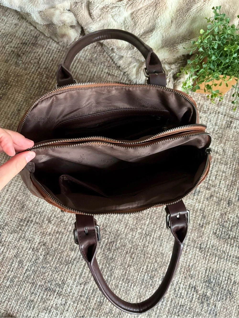 Women's Brown Leather Satchel Handbag - Classic Structured Satchel